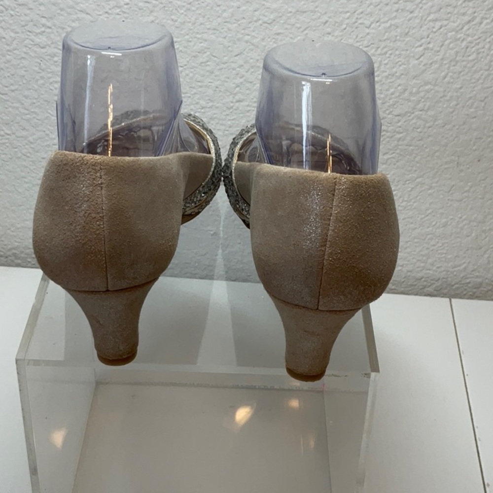 Alex Marie Elegant Champagne Rhinestone Peep-Toe Women's Heel 8.5 - Picture 5 of 10